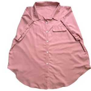 Women's Pink Button-Up Blouse